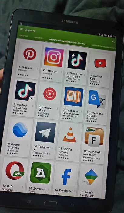 Планшет планшетний комп'ютер Б/У Samsung Galaxy Tab E SM-T561 К