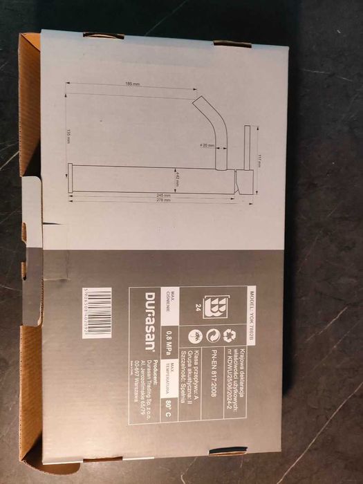 Bateria umywalkowa wysoka pionowa YOKO Durasan