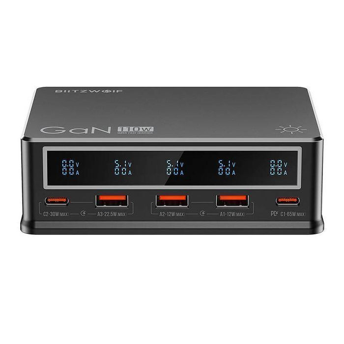 Ładowarka Sieciowa Blitzwolf Bw-I9 110W Pd 3Xusb-A, 2Xusb-C (Czarna)