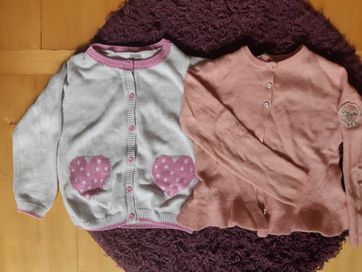 dwa rozpinane sweterki dla dziewczynki r. 110