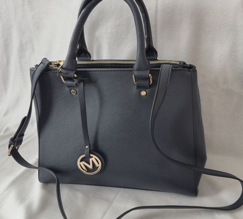 Granatowa usztywniana torebka