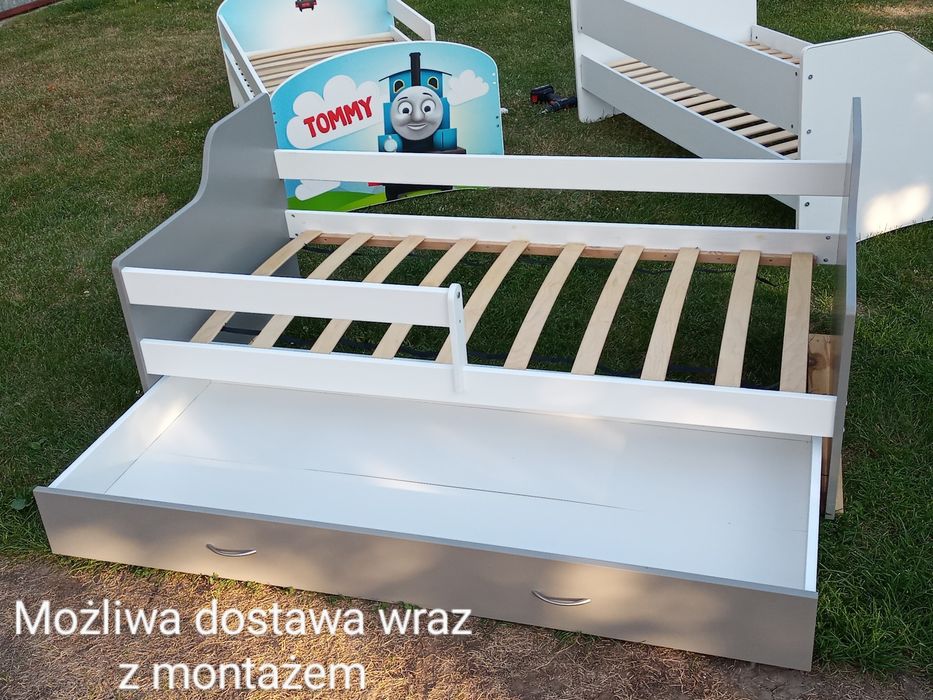 Łóżko spanie sofa kanapa szufladą 80x160 materac do pokoju dziecka