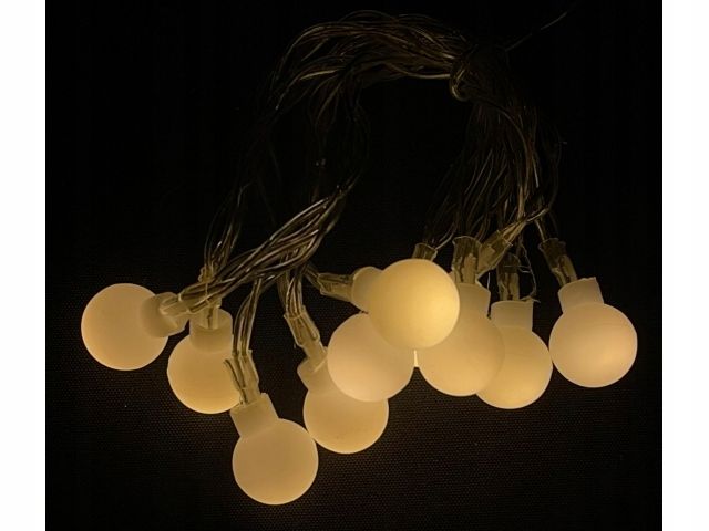 Lampki Choinkowe Kulki 20 Led 2 M Na Baterie - Ciepły Biały