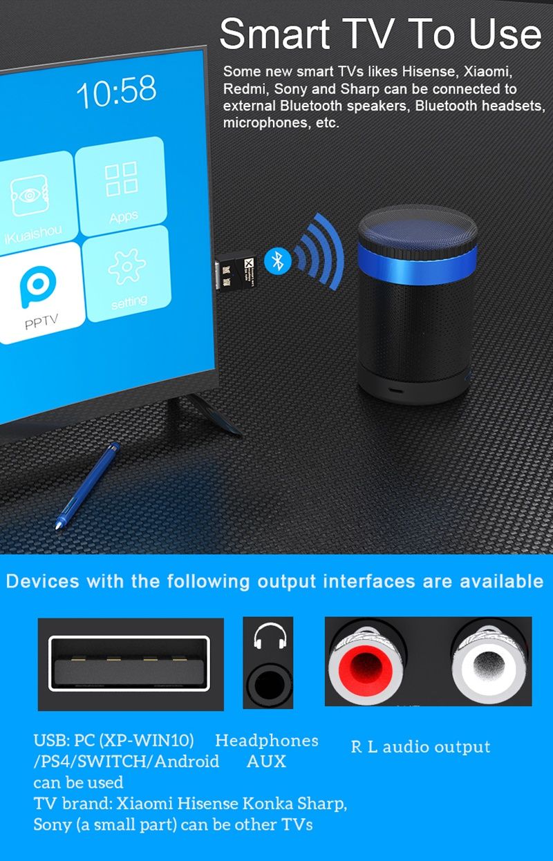 24Bit KB8P CSR Bluetooth аудио передатчик APTX HD/LL/Adaptive SBC, ACC