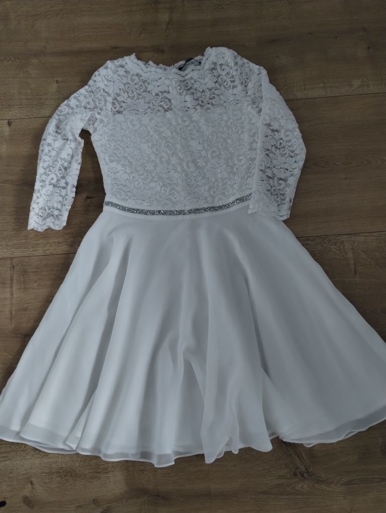 Suknia ślubna Swing, biała sukienka koktajlowa, rozmiar M