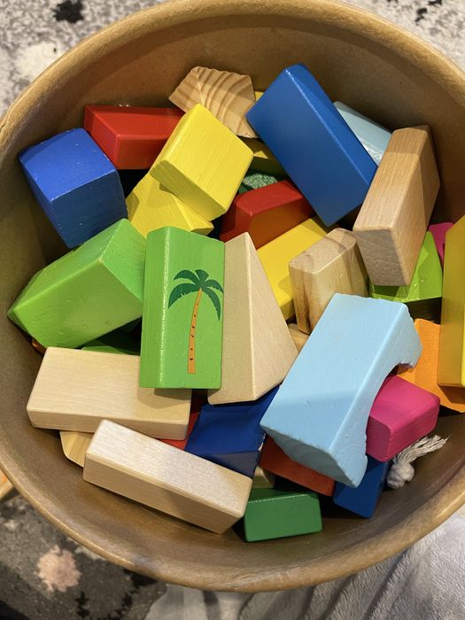 Klocki drewniane duży zestaw