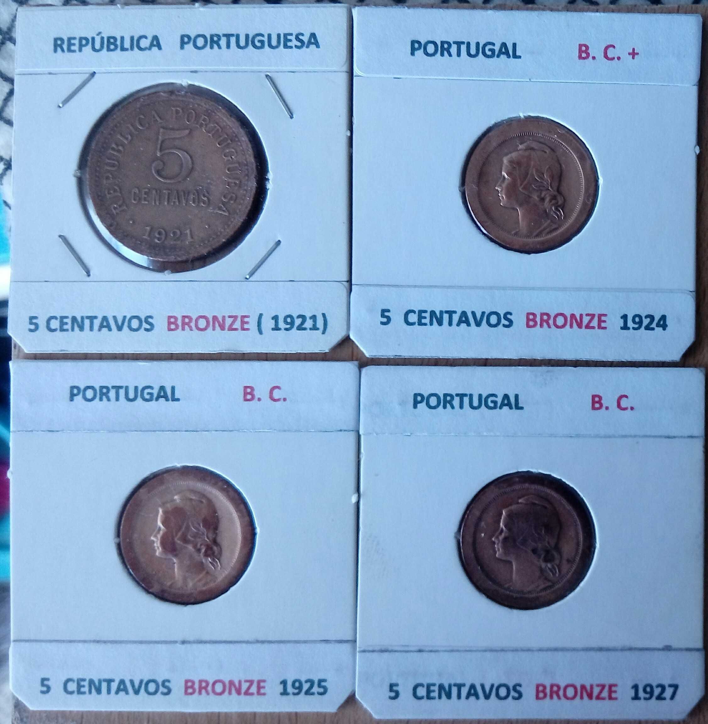 Moedas em centavos da primeira República Portuguesa