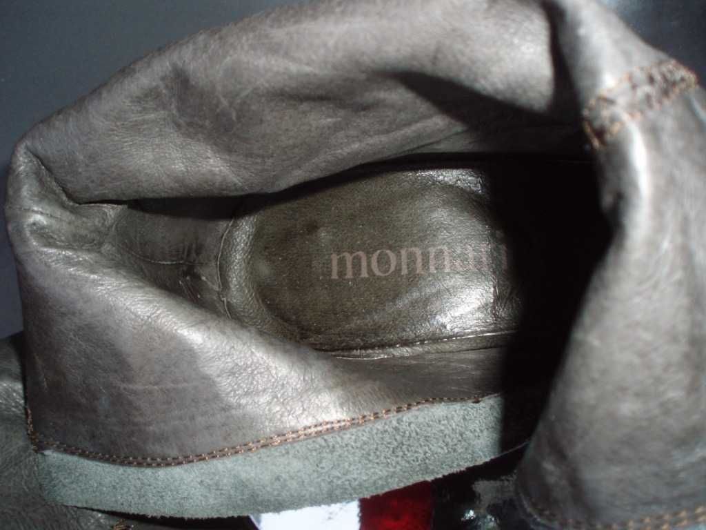 MONNARI BOTKI r.40 czerwona podeszwa, skórzane