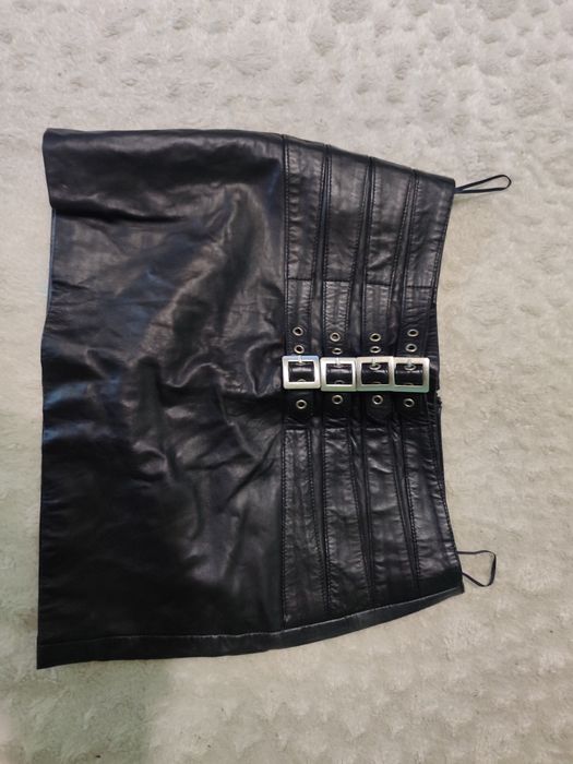 Кожаная юбка , мини