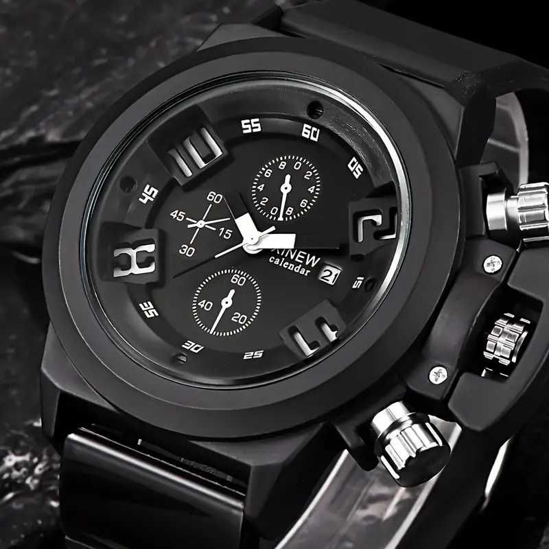 Relógio De Quartzo Analógico Militar Para F/M Com Pulseira De Silicone