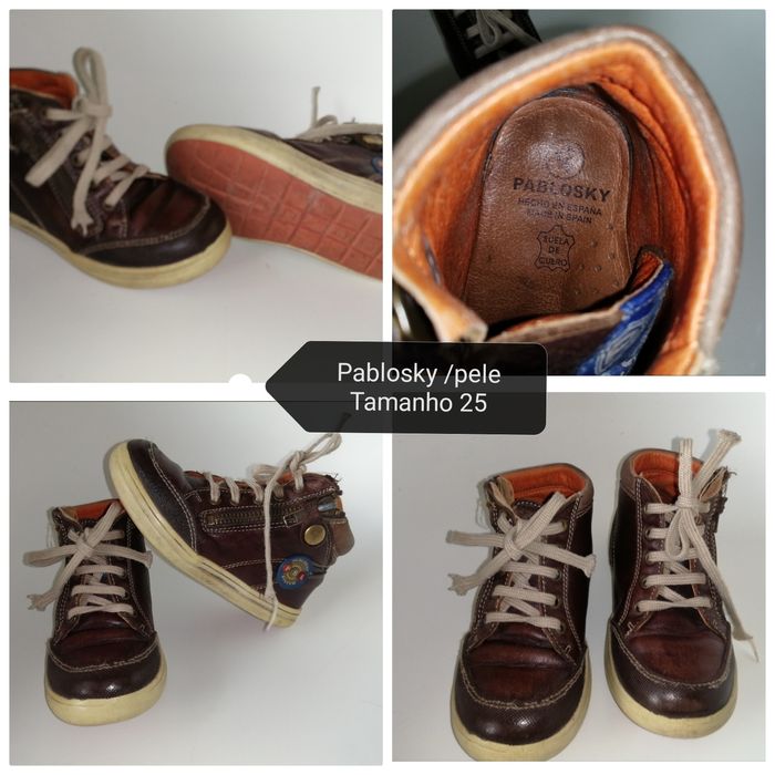 Botas, calçado criança tamanho 25, Pablosky.