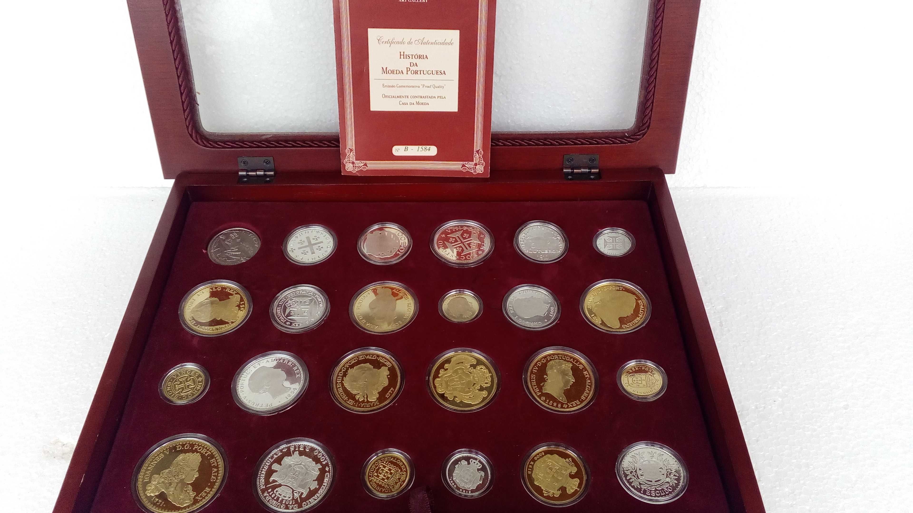 Coleção História da Moeda Portuguesa de 24 moedas em prata de 925 %o