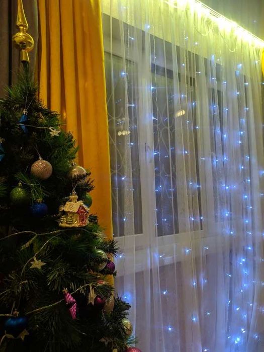 НА БАГАТО СЕЗОНІВ! Гірлянда штора на USB пульті. 3*2 м, 3*3 м, 3*1 м