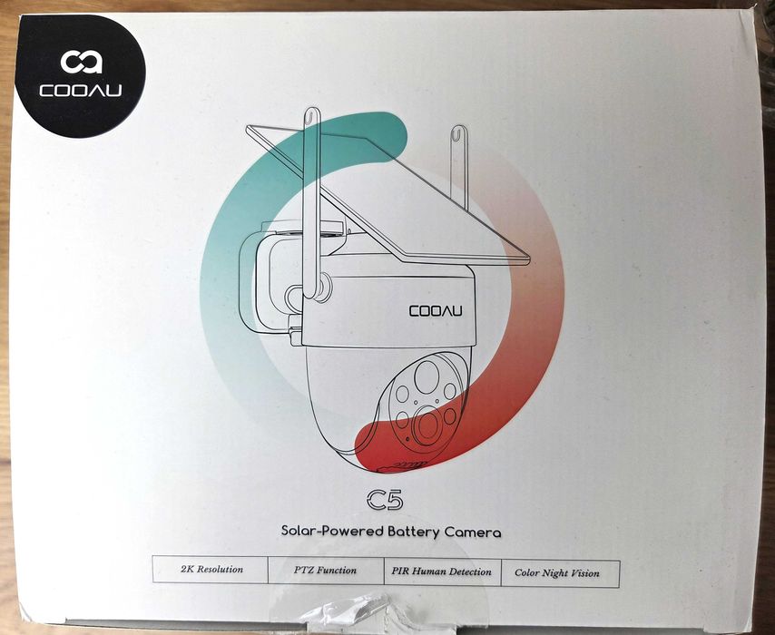 Kamera solarna WiFi Bluetooth COOAU C5 2K 360° – bezprzewodowa