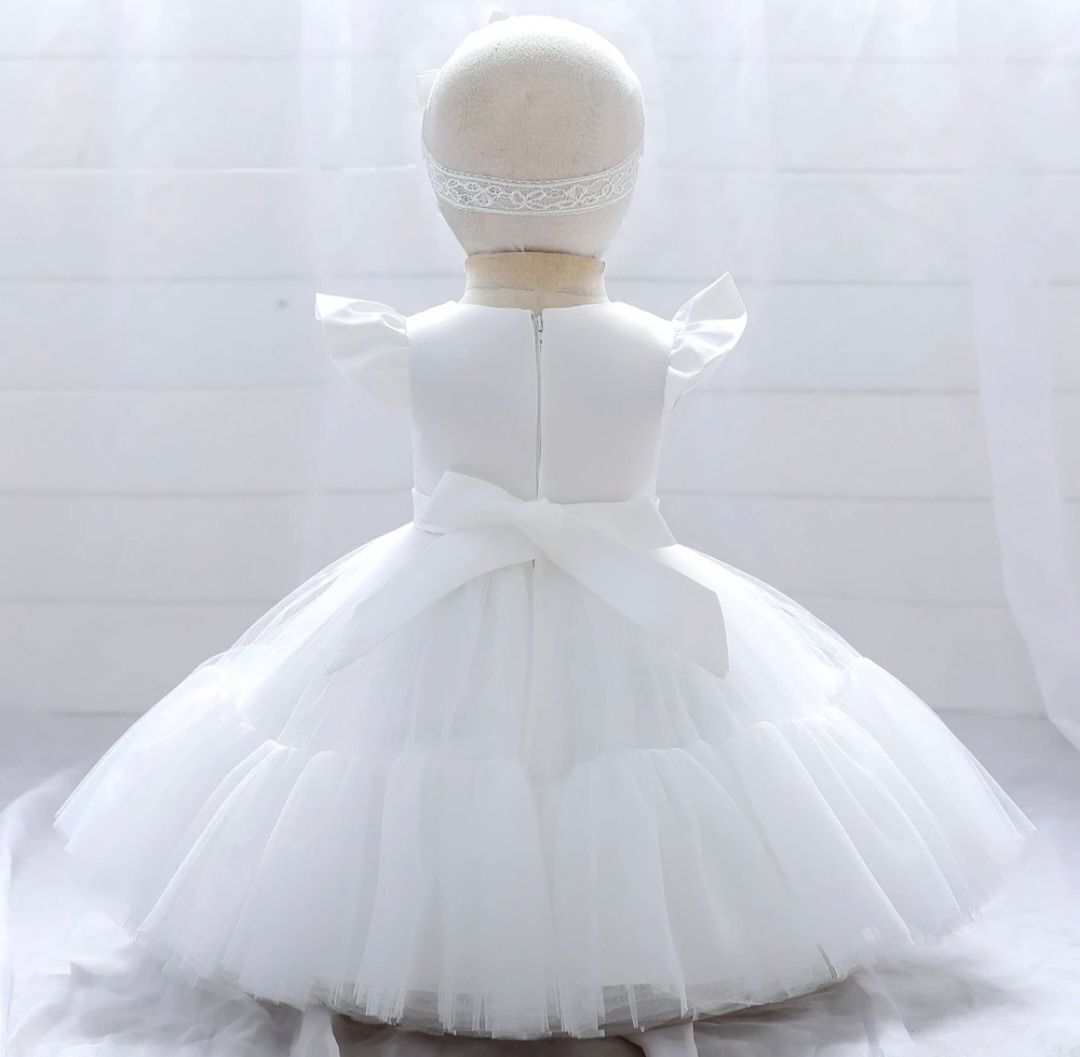 Biała elegancka sukienka wyjściowa komunia wesele urodziny sesja Nowa