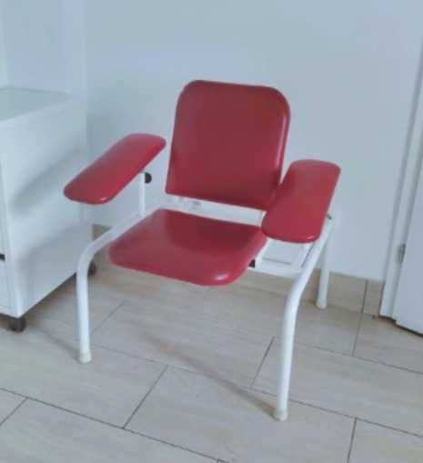 Fotel do pobierania krwi , wlewów, laboratorium, gabinet kosmetyczny
