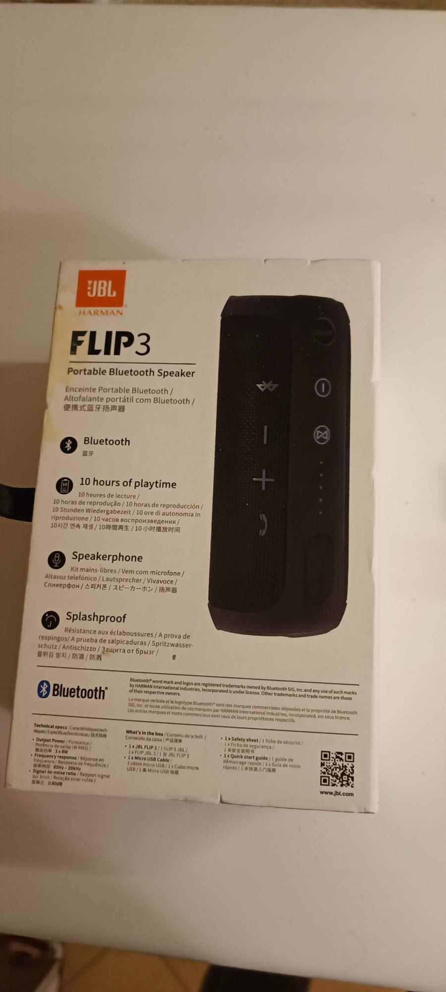 Pudełko po JBL flip 3