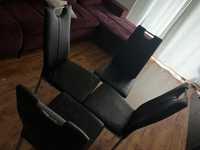 Komplet 4 krzesel eco skora czarne