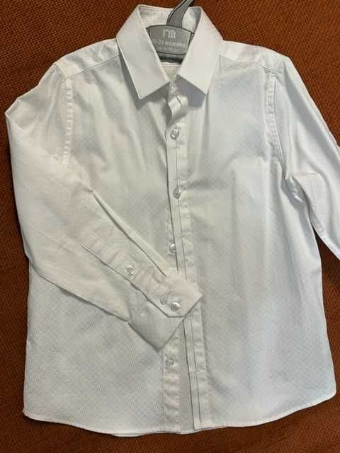 Біла сорочка рубашка з розумним гео-принтом NEXT