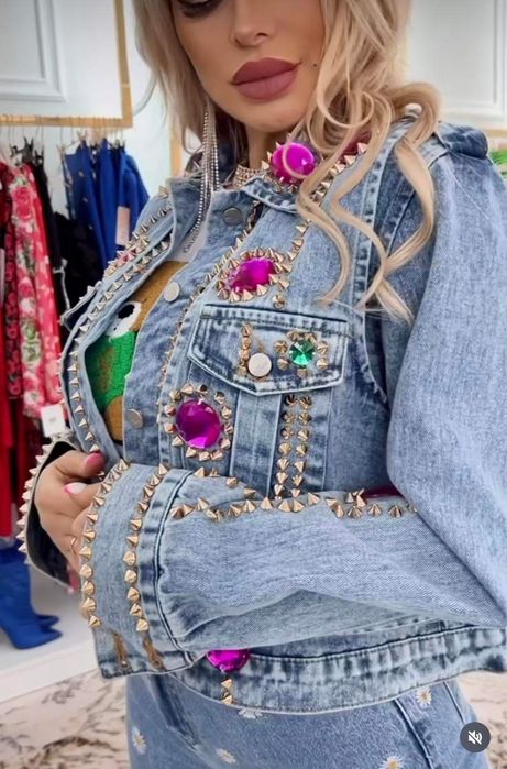 Nowa katana z kamieniami rozmiar M ćwieki kamienie jeansowa