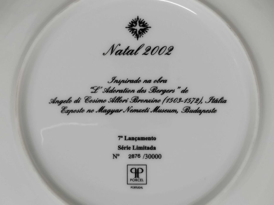 Prato de Natal Porcel 2002