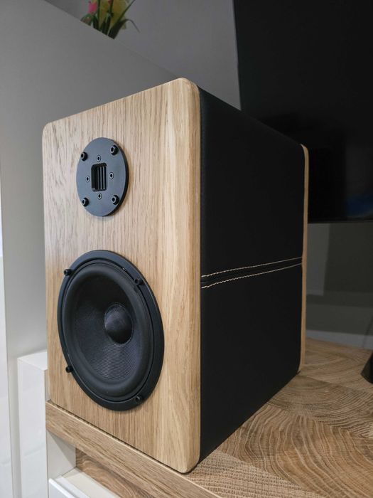 Zestaw Stereo Kolumny pasywne dąb, skóra