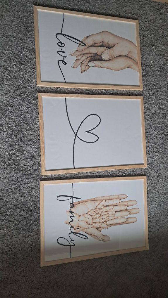 3 Plakaty rodzina, dłonie , miłość