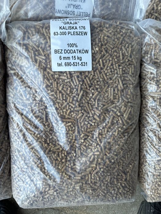 Pellet sosnowy 6 mm A1 bez dodatkow producent Pleszew