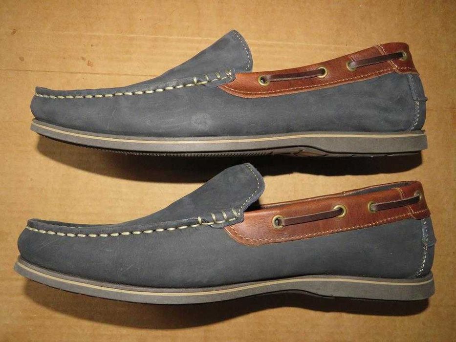 Sapatos náuticos/vela em Pele/Cozidos/Sola Borracha nº44 NOVOS/ESTREAR