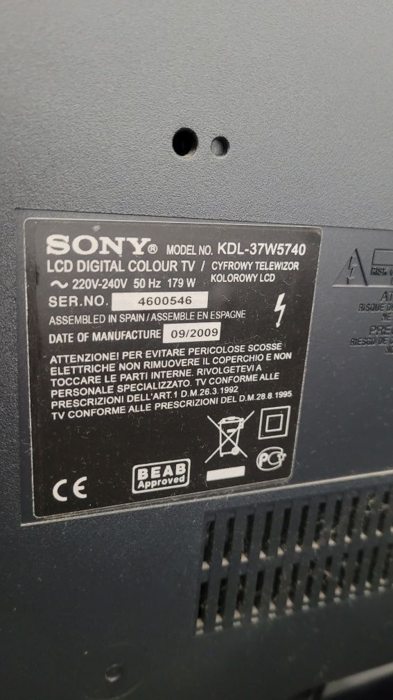 Tv sony bravia z pilotem lcd