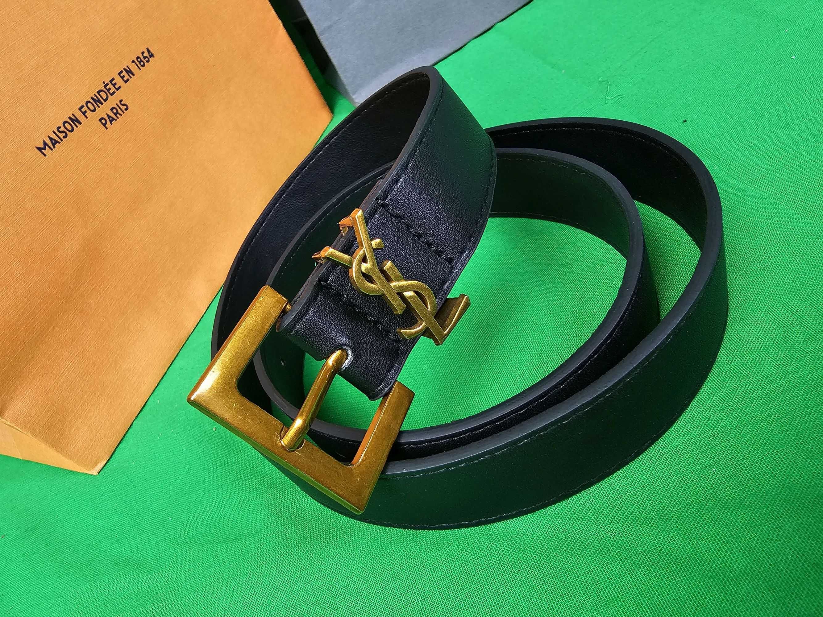 Pasek YSL Paris zloty nowość Premium