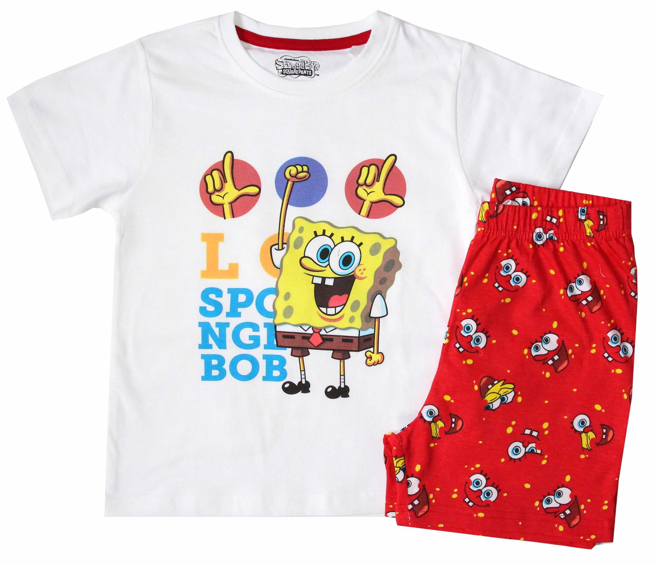 PIŻAMA SPONGEBOB chłopięca kr spodenki koszulka bawełna 110