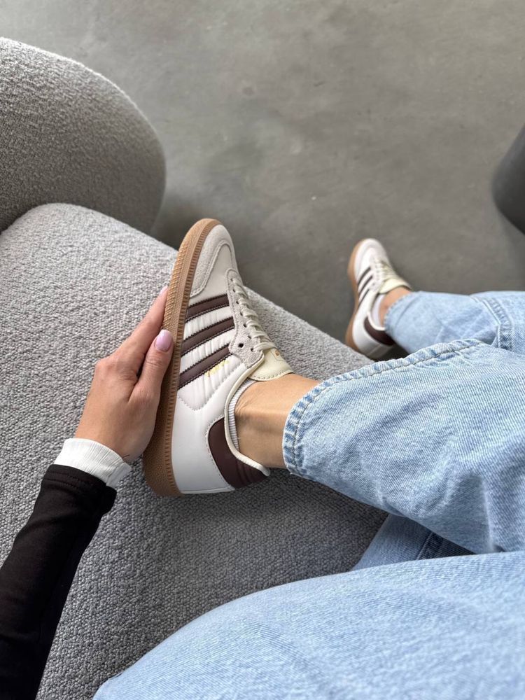 Кросівки жіночі кеди Adidas Samba Premium Beige Brown 36-41