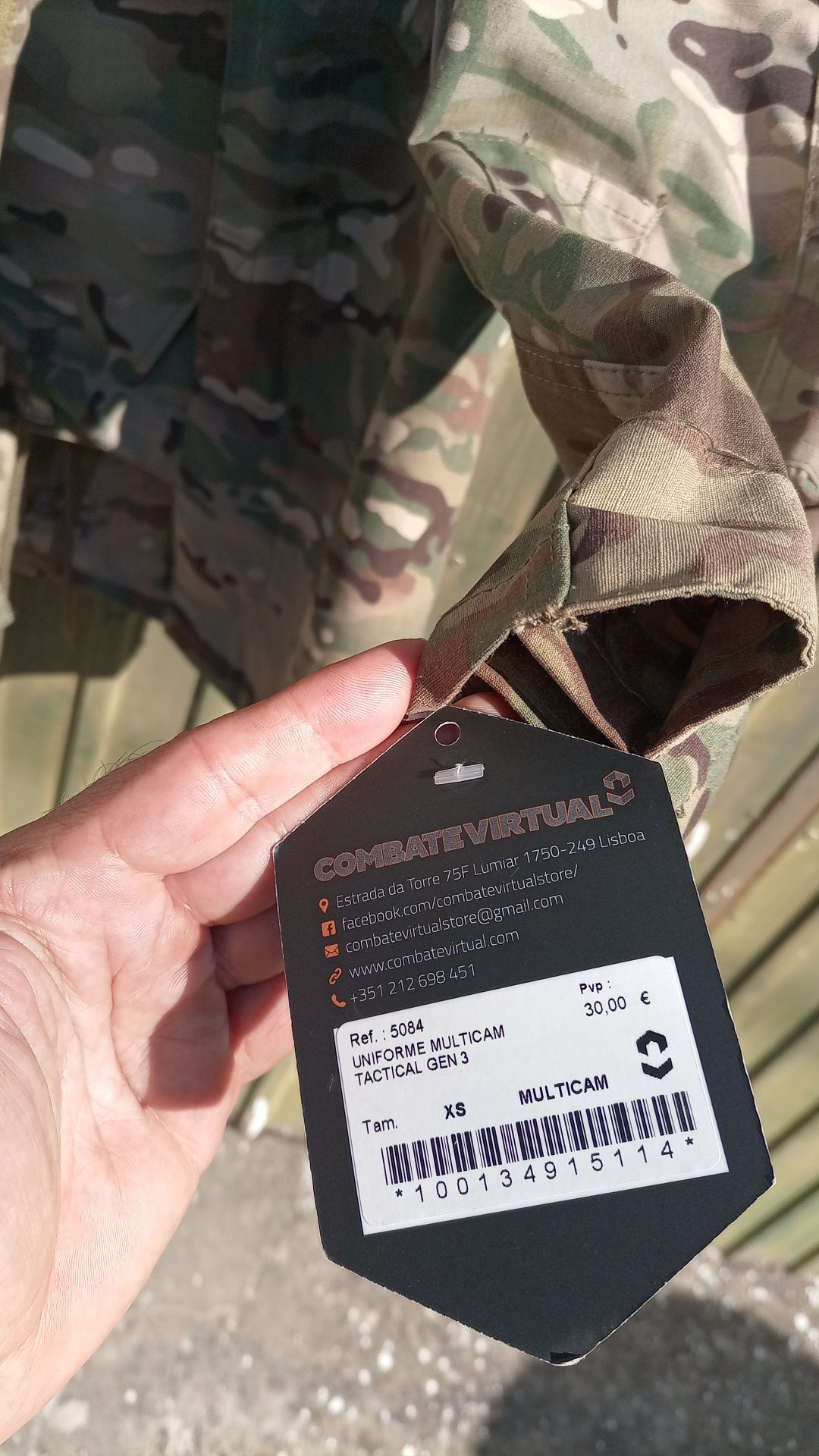 Multicam S Farda airsoft Nova com etiqueta