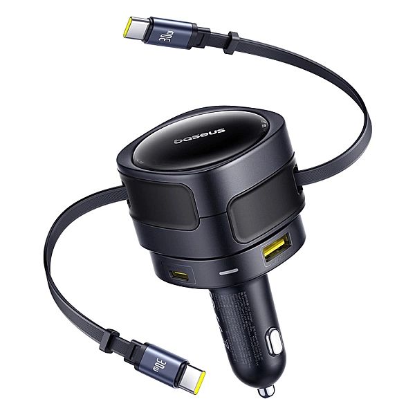 Ładowarka samochodowa Baseus Enjoyment Max 90W 2 x kabel USB-C + USB-A