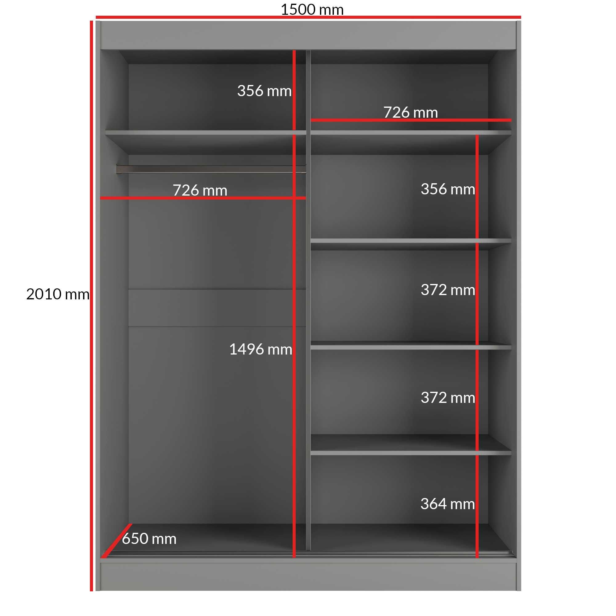 Szafa przesuwna Como 2D 150 (lacobel) 9 wariantów [Darmowa Dostawa]