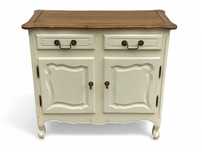 Urokliwa biała komoda rustykalna na giętych nogach, shabby chic, dąb