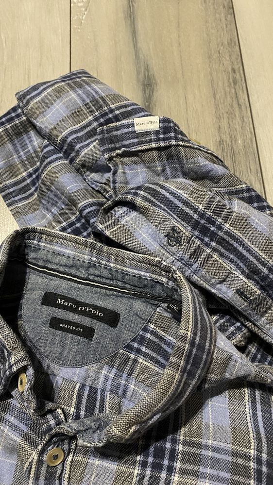 Koszula Marc O’Polo 41/42 L SHAPED FIT męska w kratę logowana