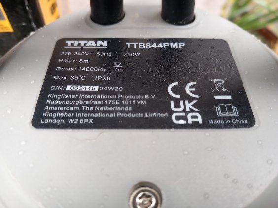 Pompa z pływakiem zatapialna głębinowa Titan 750 W 14000 l/h