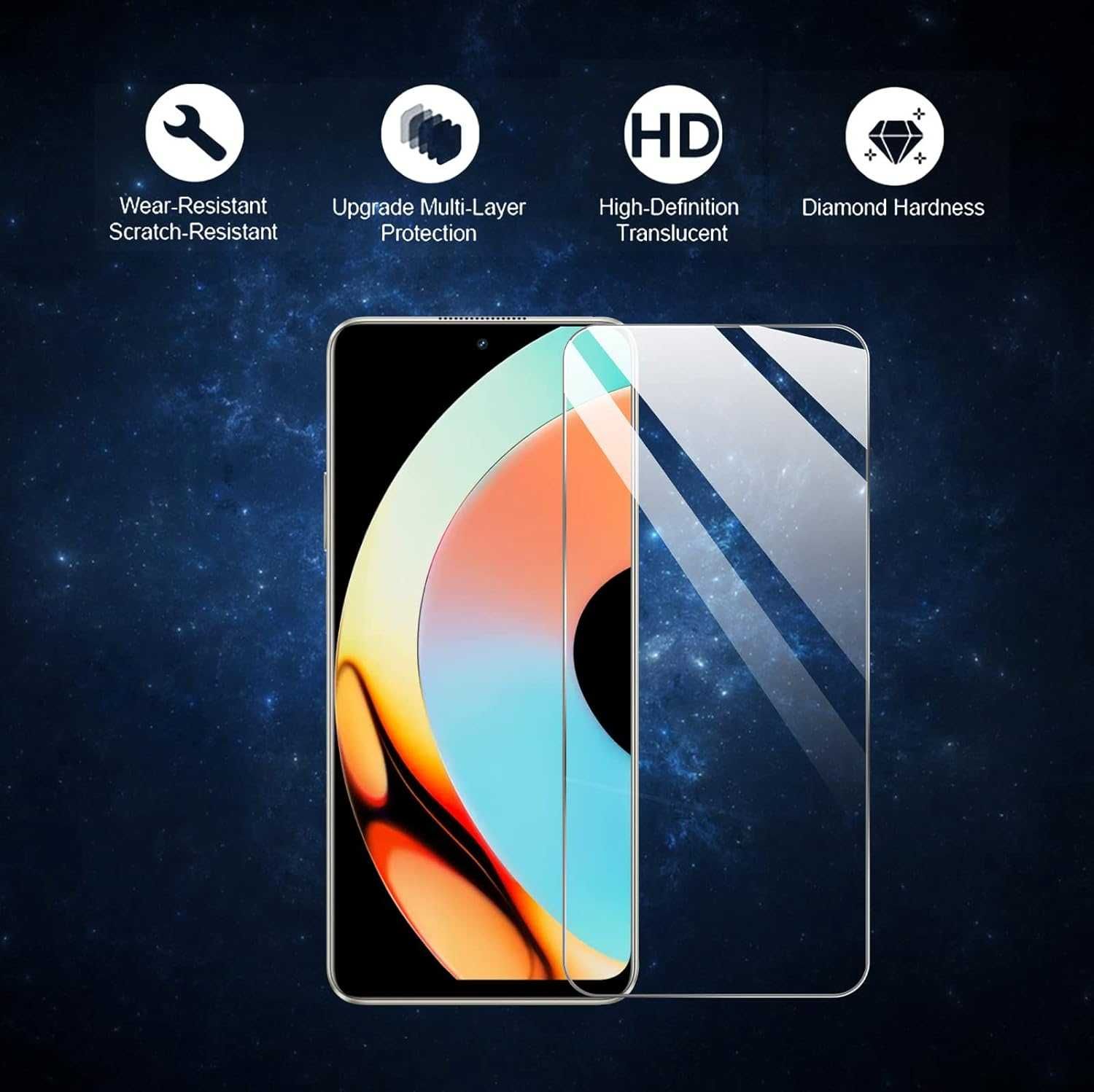 GIOPUEY 4x szkło ochronne hartowane kompatybilne z REALME 10 PRO