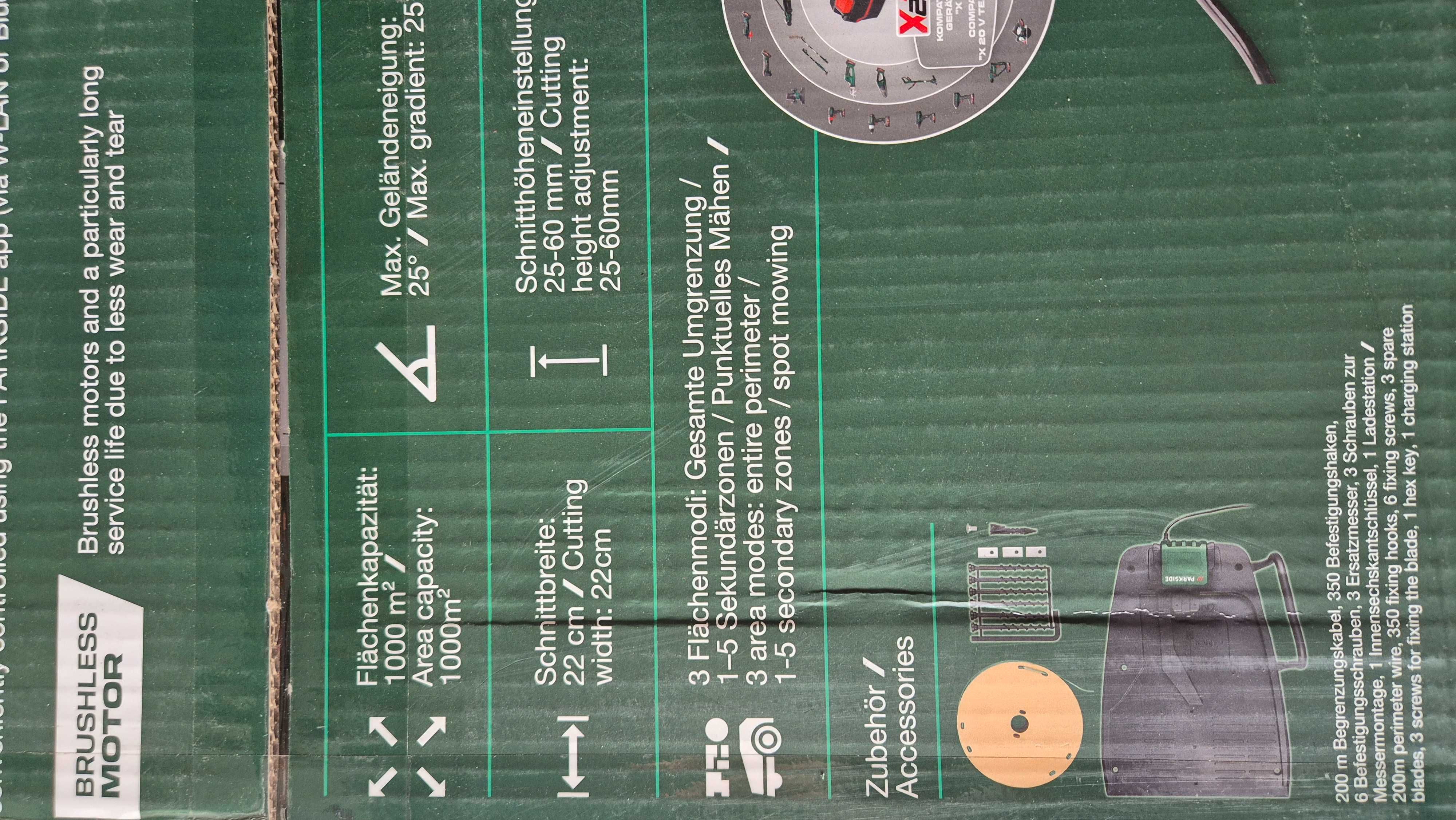 NOWY Parkside PAMRS 1000, gwarancja 3 lata, robot koszący