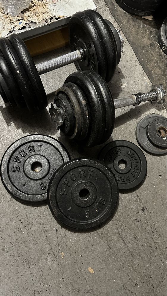 150kg gryf prosty lamany hantle silownia hantl