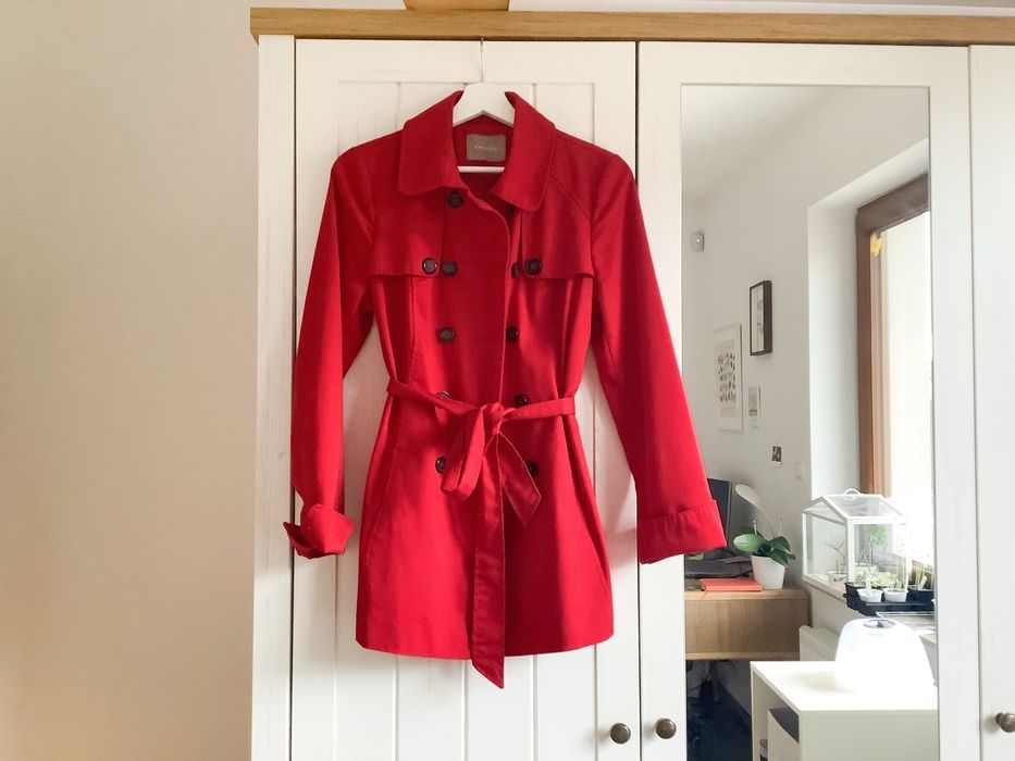Czerwony płaszcz orsay rozmiar 34
