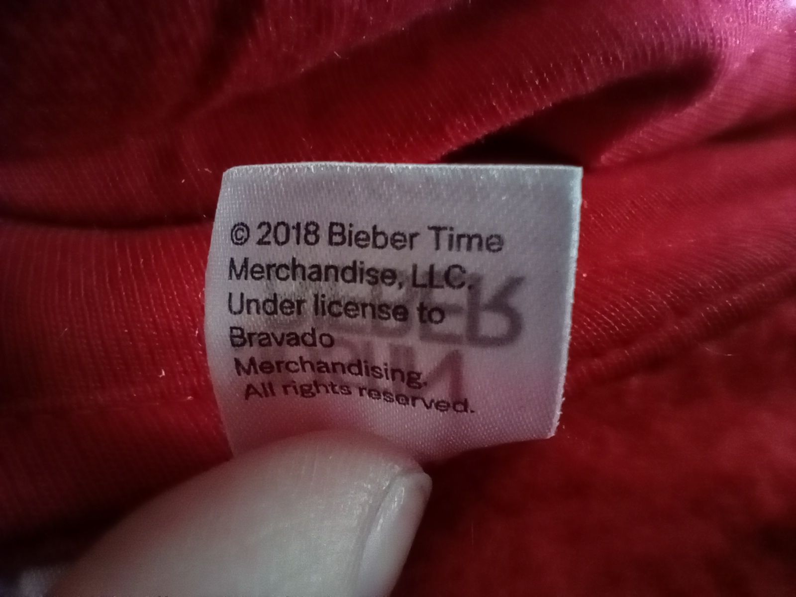 Czerwona bluza Justin Bieber „Purpose World Tour" 2018