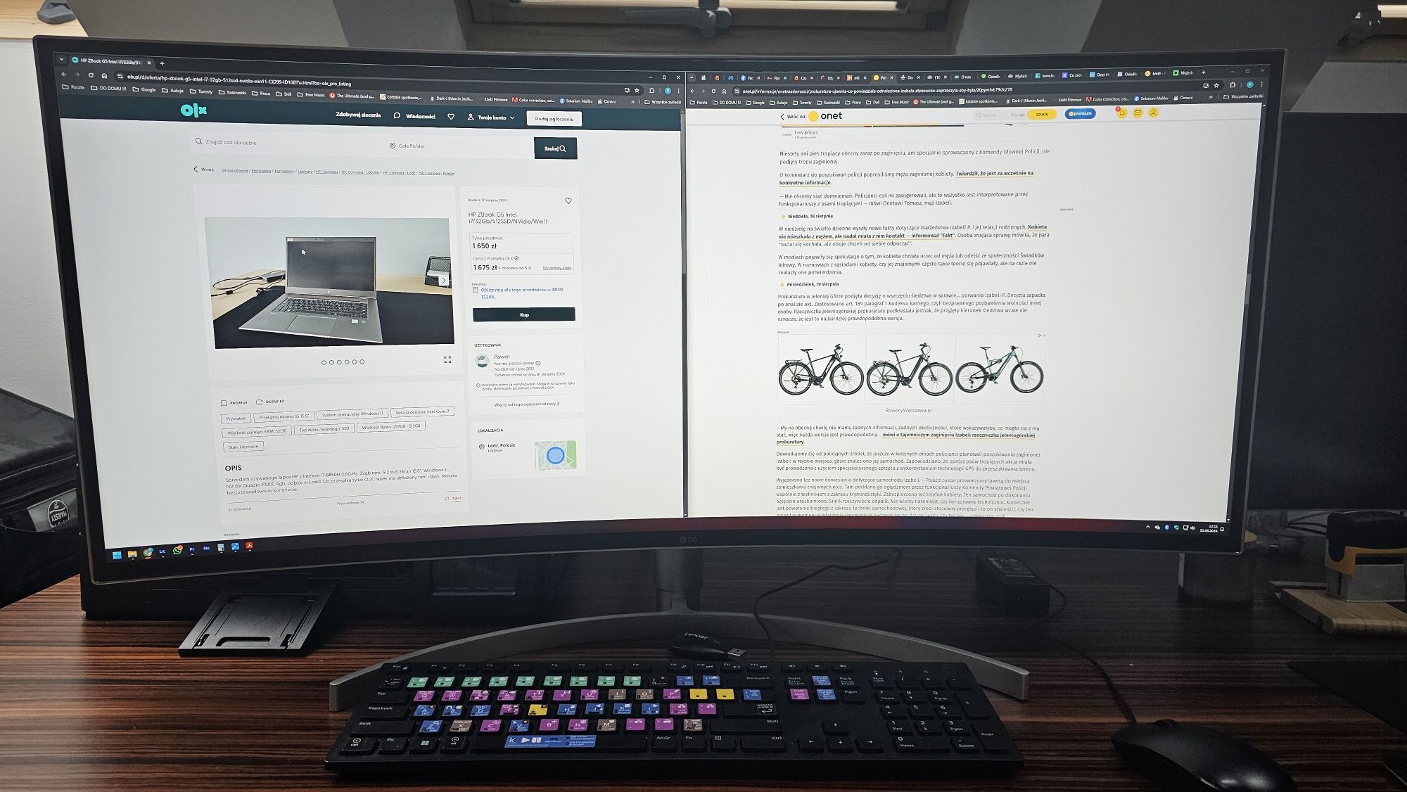 Monitor LG IPS 3840x1600 75Hz 38 cali HDR 21:9 4K