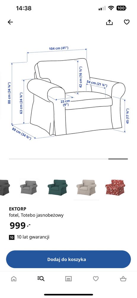 Dwa fotele Ikea Ektrop
