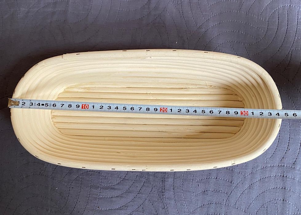 Koszyk rattanowy podłużny do rozrostu chleba z pokrowcem