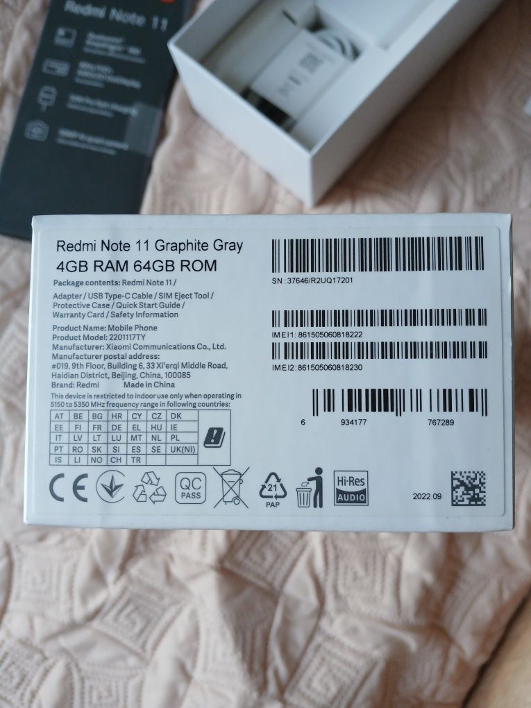 Redmi Note 11 Graphite Grey 4GB RAM 64GB ROM