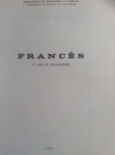 Livro de Francês para o 12º ano Volume I