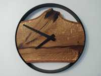 Zegar w metalowej obręczy do samodzielnego wykonania z deską dąb